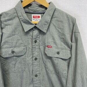 Wrangler Green Button Down Long Sleeve Mens 3XL Stretch Casual Workwear